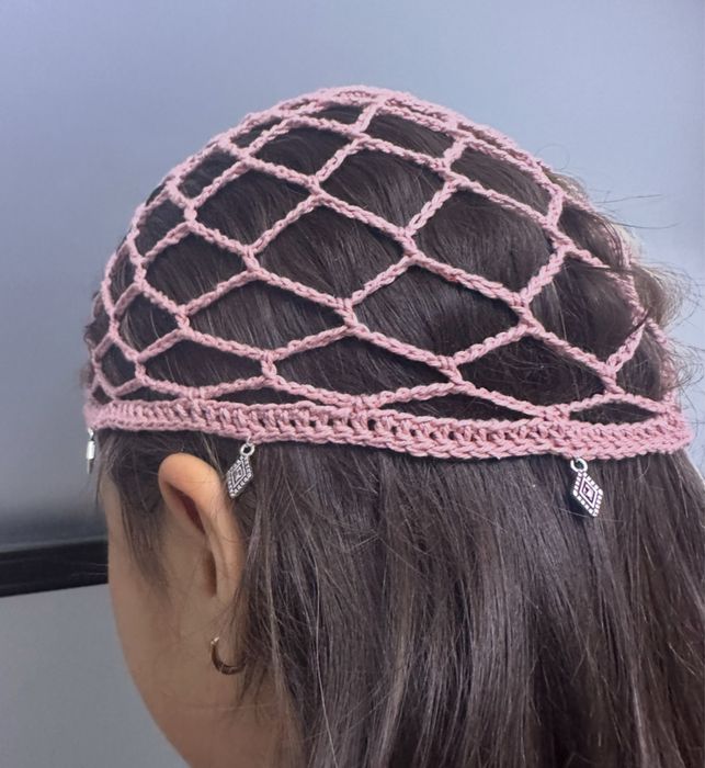 Тюбетейка сетка для девочек. Шапка кроше для девочек