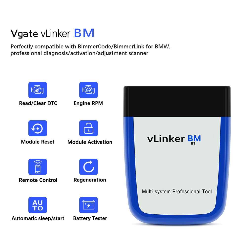 Diagnoza Vgate VLinker BM, BMW, Resetari, Live Data, Regenerare DPF