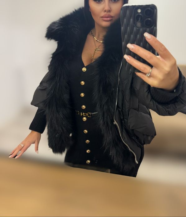Geaca cu blană naturală