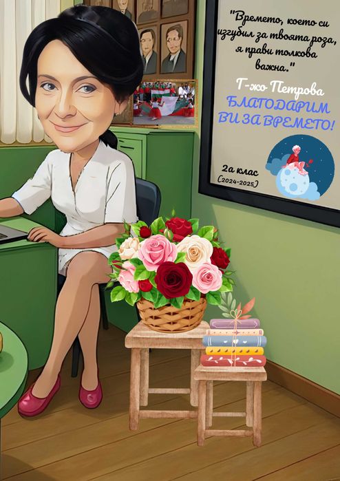 Карикатура от снимка | Професионален дигитален шарж | Уникален подарък