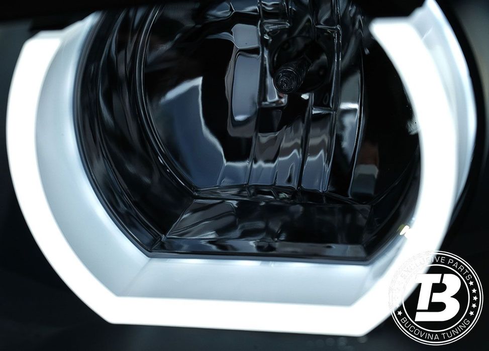 Faruri LED Angel Eyes compatibile cu BMW Seria 3 E90 3D U LED Design
