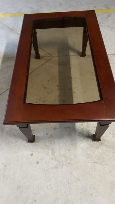 Masuta lemn masiv +sticla fumurie