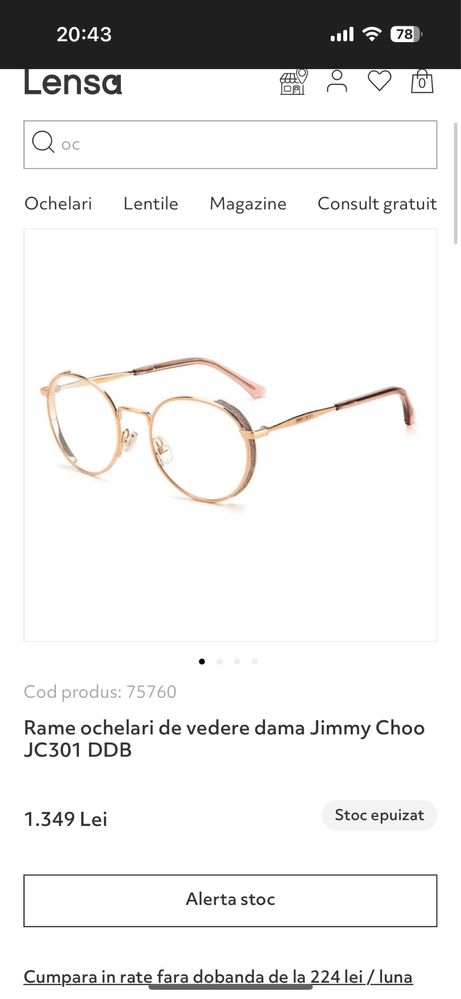 Ochelari vedere Jimmy Choo