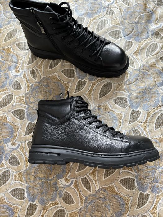 Мужские зимние ботинки сапоги кыскы етик қысқы етік натуральная кожа