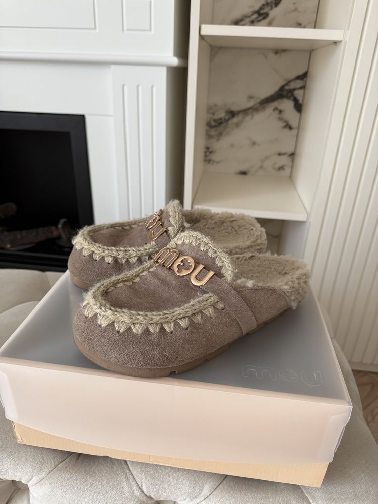 Saboti slippers Mou, piele, ghete