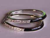 Комплект пръстени и обеци Black Enamel