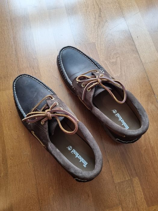 Мъжки тъмнокафяви мокасини от дебела естествена кожа Timberland