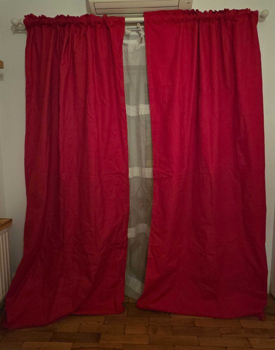 Draperii bumabac 100% rosu