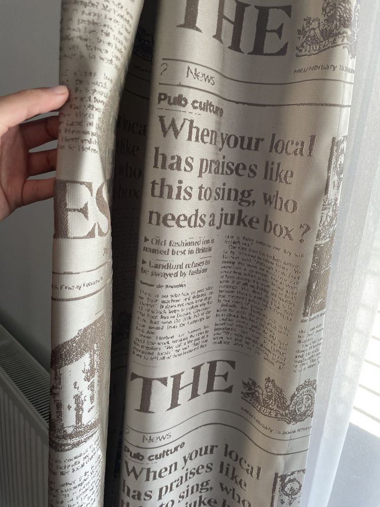 Draperie bucatarie/dormitor model newspaper