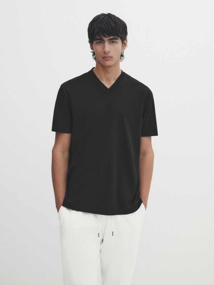 Tricou Massimo dutti, negru/alb