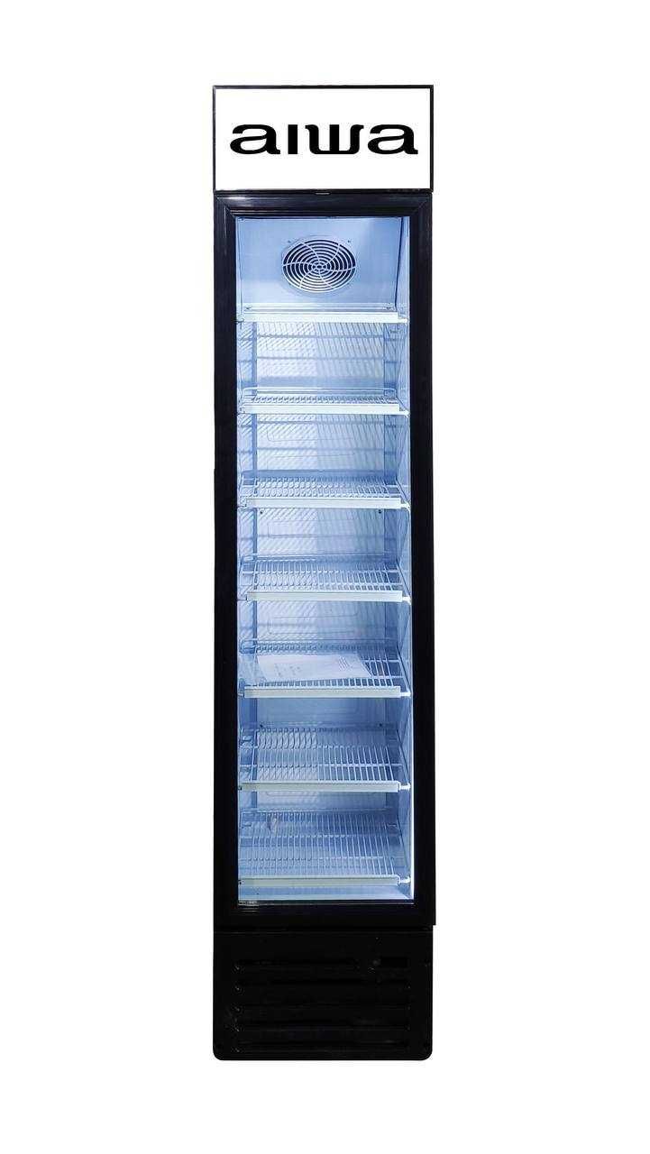 Узкий витринный холодильник Aiwa SC105B новый с гарантией и доставкой.