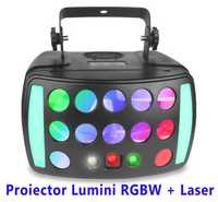 Proiector Lumini Led  RGBW Party DJ + Laser Disco  Noi Sigilate