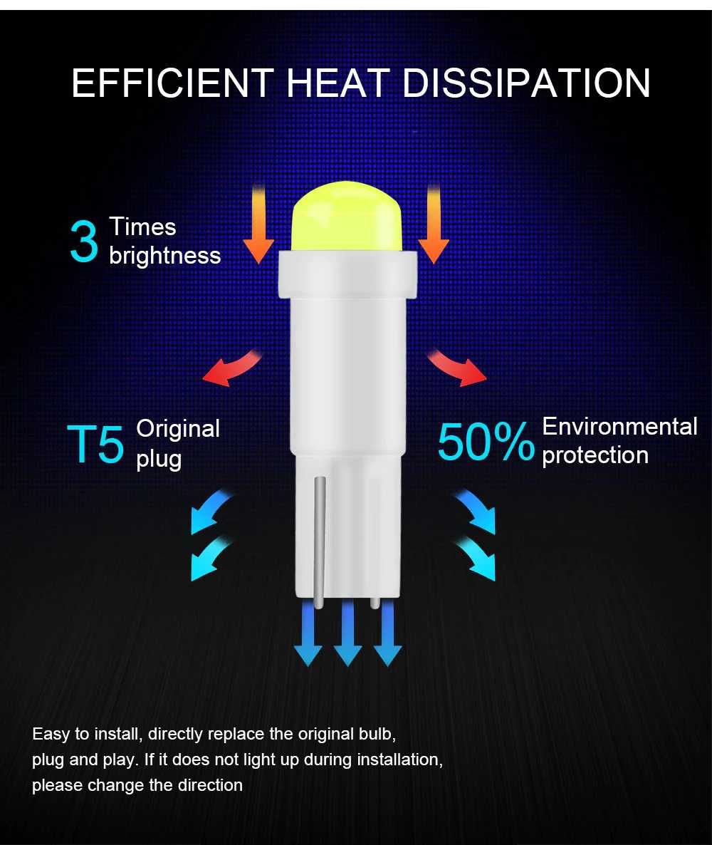 Автомобилни COB Лед LED Крушки T5, T10, T20, BA9S, BA15S, BAY15D