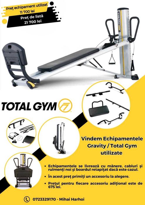 Echipamente Total Gym / Gravity profesionale – recondiționate