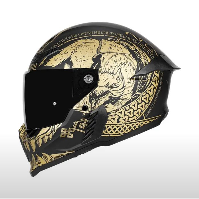 LUOK шлем с рисунком золотой волка