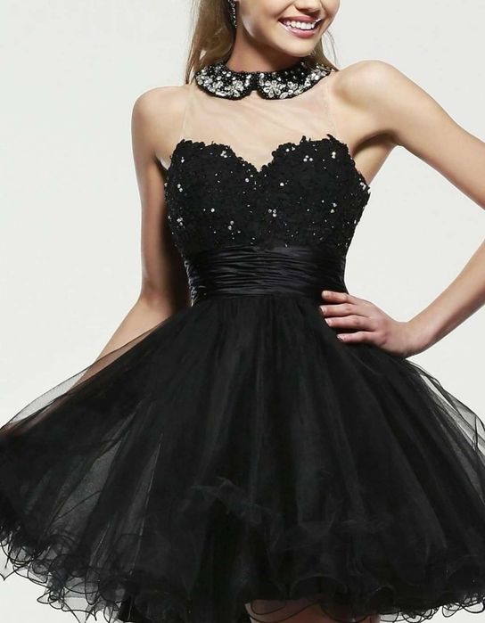 Rochie Sherri Hill(Nu Ana Radu) Ocazie/Nunta/Botez Neagra/Nude 34/Xs