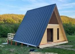 Cabane stil A Frame si case din structura de lemn, dimensiuni in funct