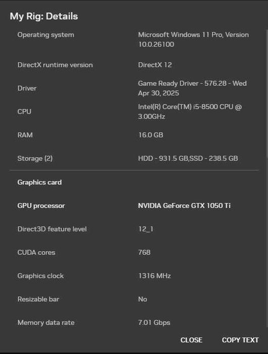 Unitate PC i5 8500, 16GB RAM, Nvme+HDD, Nvidia Geforce GTX 1050Ti 4GB