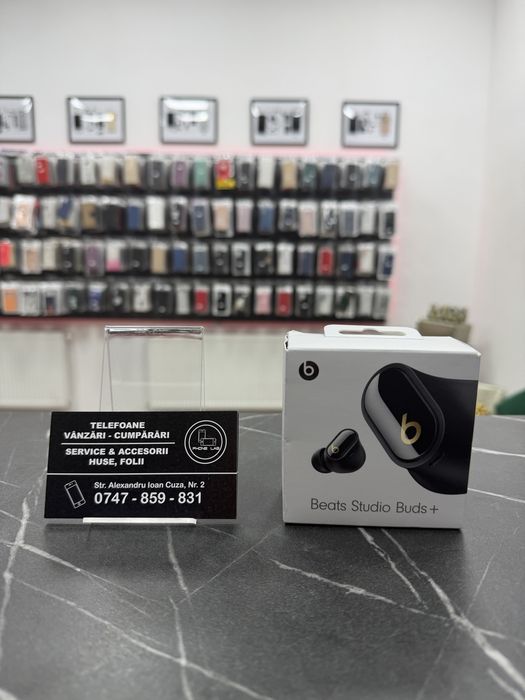 Casti BEATS Studio Buds + , Noise Cancelling, Black/Gold