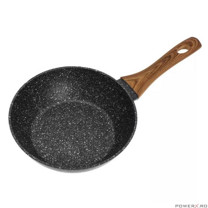 Set 3 tigai, din aluminiu, marmorate, negru, 20 / 24 / 28cm, Klausberg