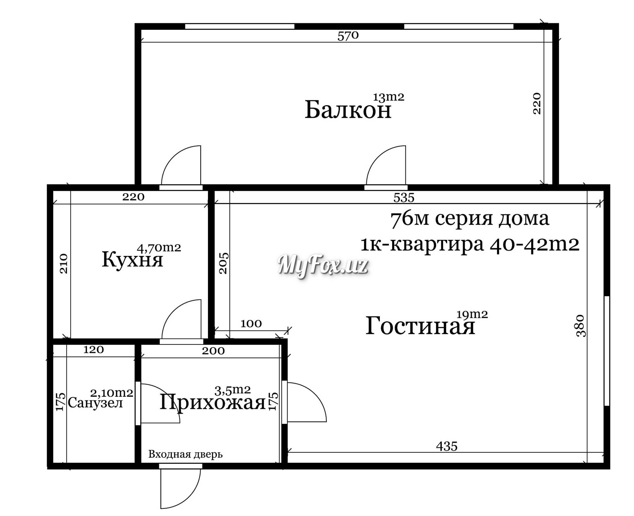 1к-квартира, 42m2, 1/2 этаж с ремонтом