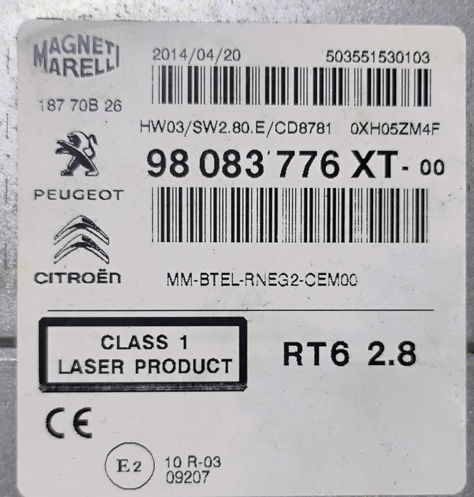 Peugeot / Citroen RT6 RNEG2 навигация