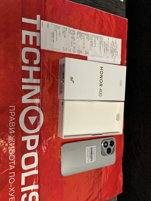 ЧИСТО НОВ 256GB Honor 400 LITE 5G Гаранция Technopolis 2027 г. Grey