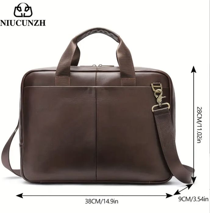 -7%Промоция•Стилна и Изискана мъжка бизнес чанта за лаптоп/Естест кожа