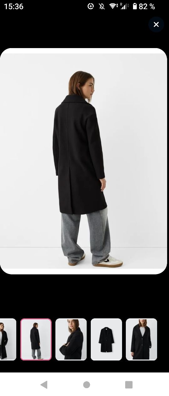 Тонкое пальто без подклада BERSHKA