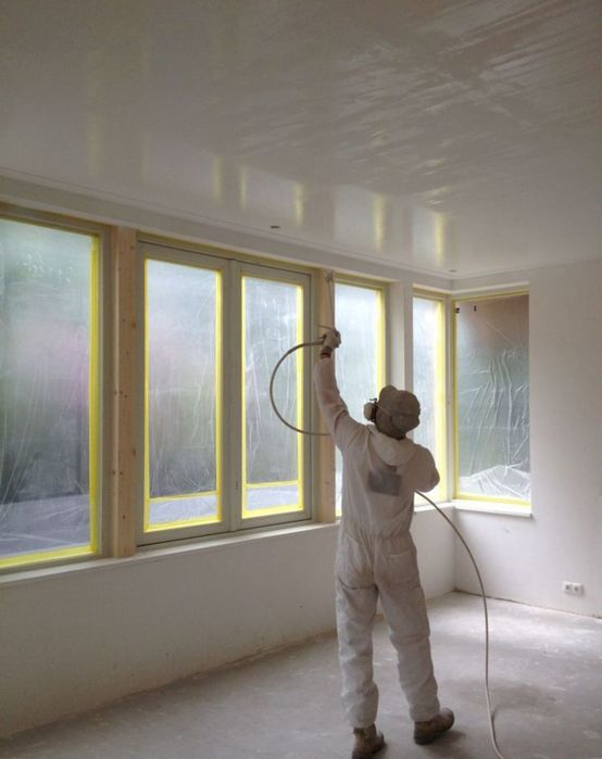 Покраска потолков, стен, помещений, ангаров