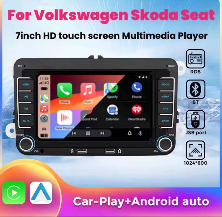 Navigație Auto Nouă VW / Skoda / Seat – CarPlay + Android Auto