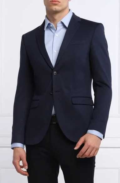 Sacou slim 48 M premium Cinque NOU lana super 100's albastru