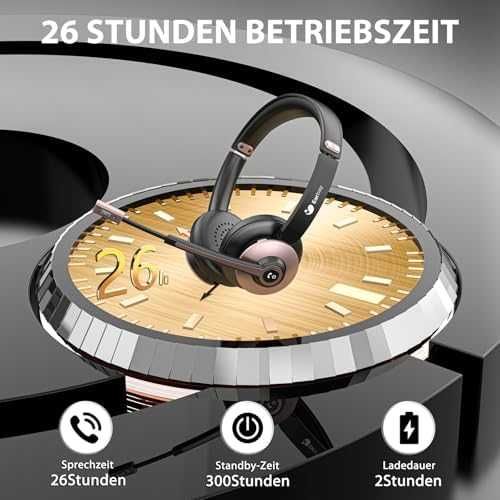 Нови Bluetooth Слушалки с Микрофон + USB | Шумопотискане, 26ч Батерия