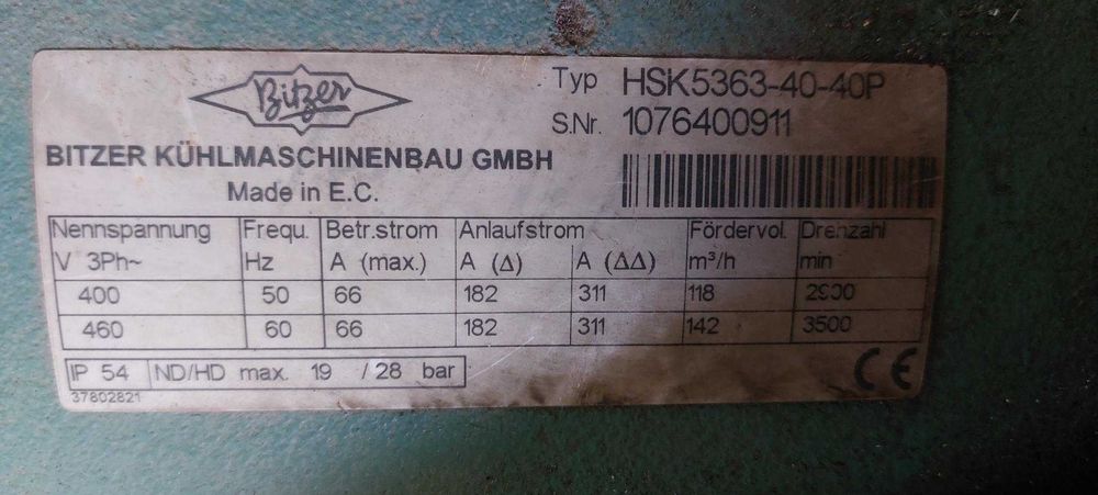 Compresoare Bitzer (2x) HSK7461-80-40P, ( 1x) HSK5363-40-40P