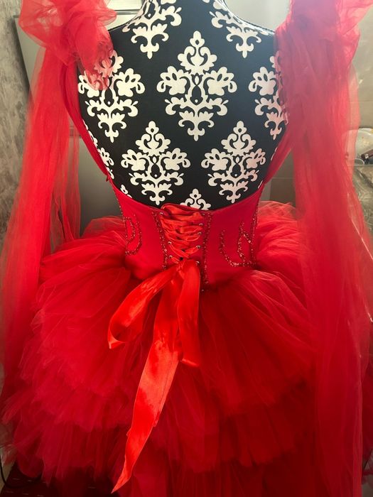 Rochie Nașa Roșie Marian Bulbuc