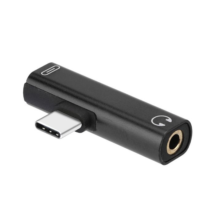 Adaptor 2 in 1 USB tip C la casti(jack 3.5 mm) si USB tip C(încărcare)