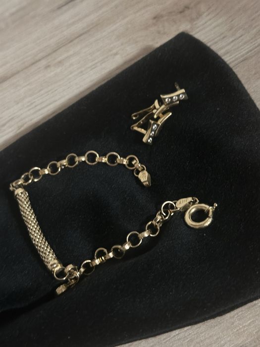 Vand bratara si cercei aur 14 k