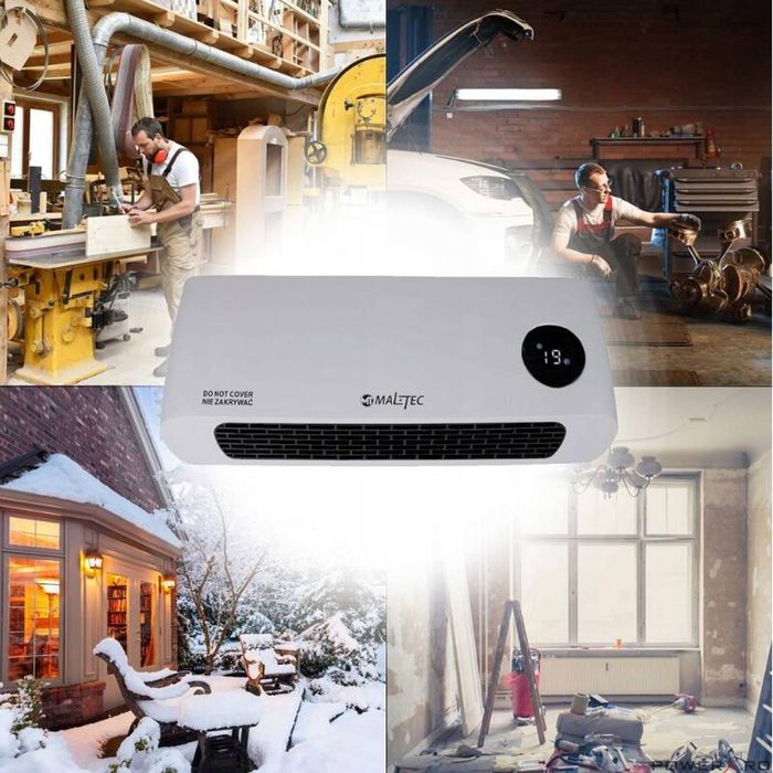 Aeroterma de perete, cu display si telecomanda, 1000w / 2000w,