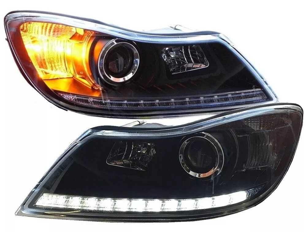 Фарове Шкода Октавиа ЛЕД Фейслифт 09-12 Тъмни Skoda Octavia LED