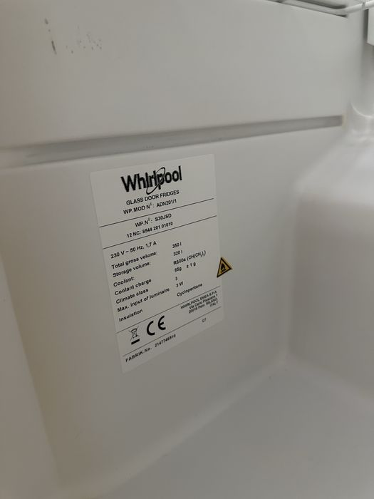 Vand vitrina frigorifica profesionala cu o usa whirlpool