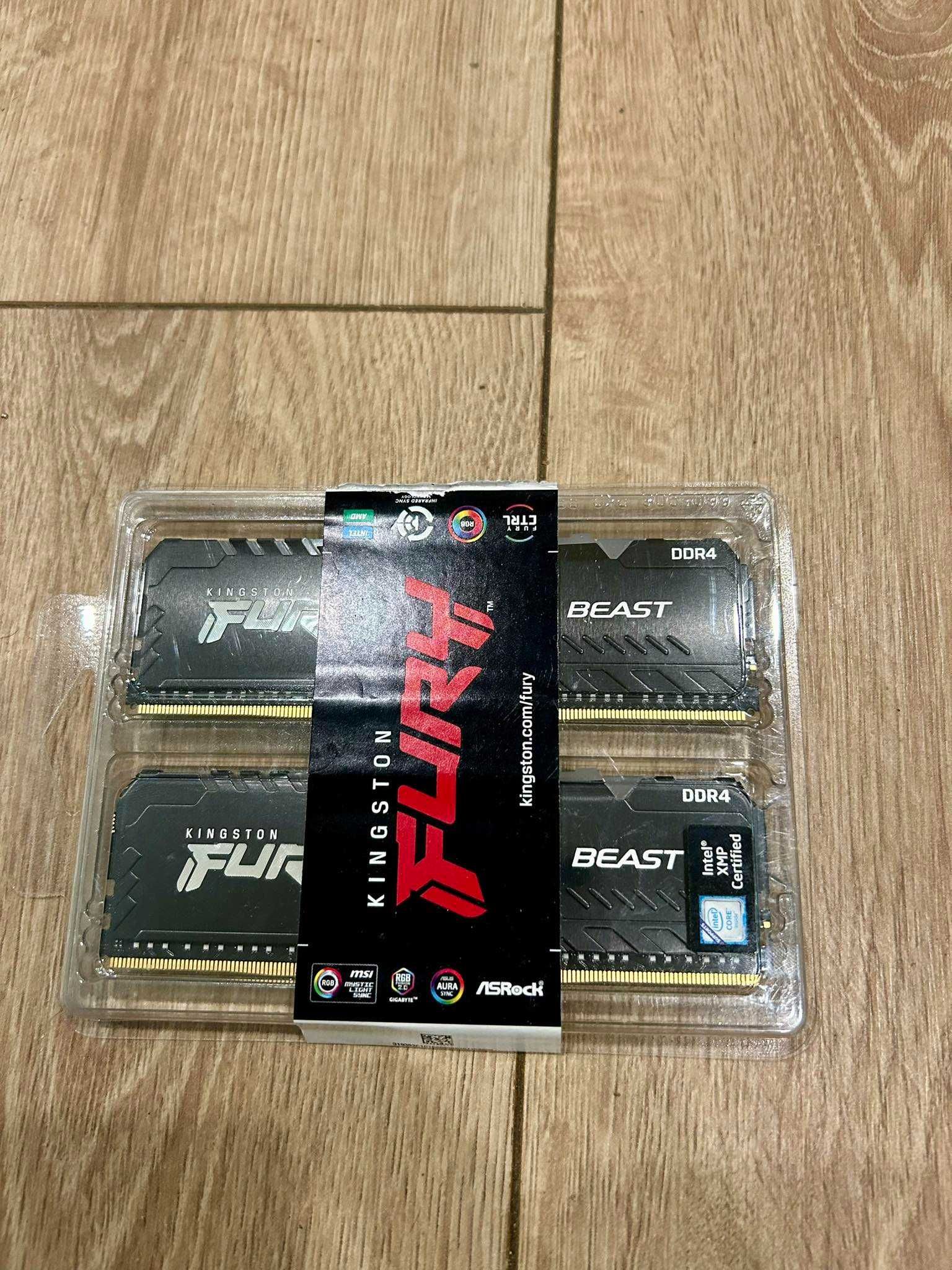 RAM 2x8GB Kingston Fury Beast DDR4 за intel с RGB подсветка
