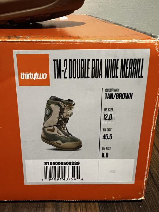 Boots snowboard thirtytwo TM 2 double boa wide merril 45.5