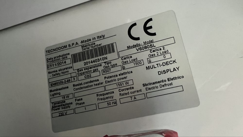 Vitrină frigorifică profesională Tecnodom V6080SL