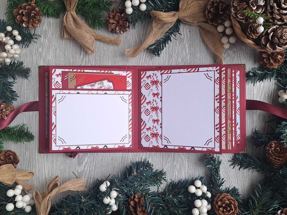 Коледен, скрапбук албум "Коледен венец", ръчна изработка /54.1