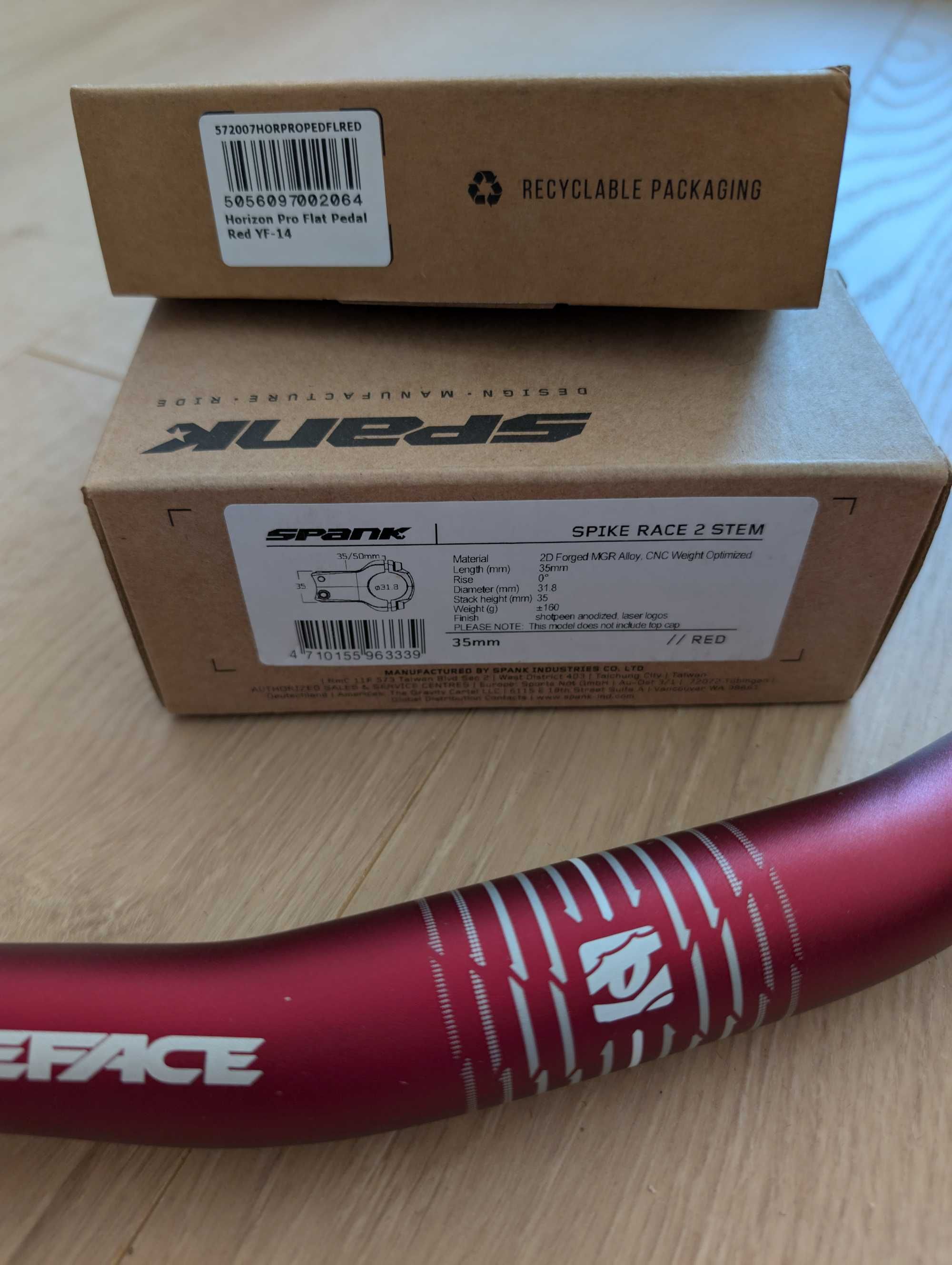 Set ghidon pipa si pedale bicicleta mtb Nukeproof Race Face Spank