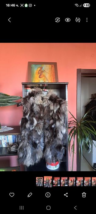 Елек ест.кожа-сребърна лисица