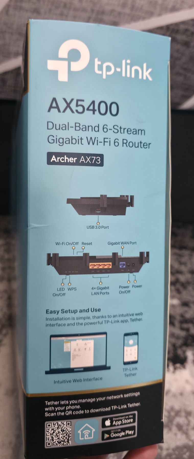 Безжичен рутер TP-Link Archer AX73, AX5400 Dual-Band Gigabit Wi-Fi 6,