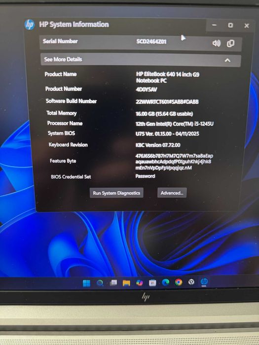 HP Elitebook 640 G9 i5 1245U 16GB DDR4 SSD 512GB in garantie HP