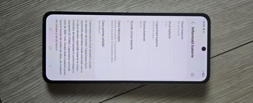 Samsung Flip 6 nou 0 minute 0 cicluri baterie URGENT