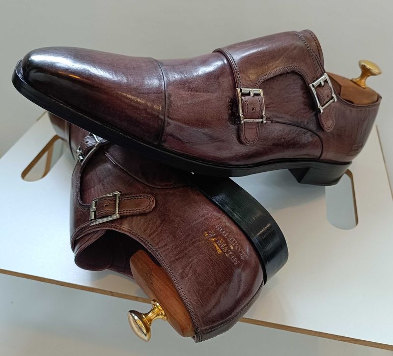 Pantofi monk de lux 41 42 lucrati manual Melvin & Hamilton NOI piele